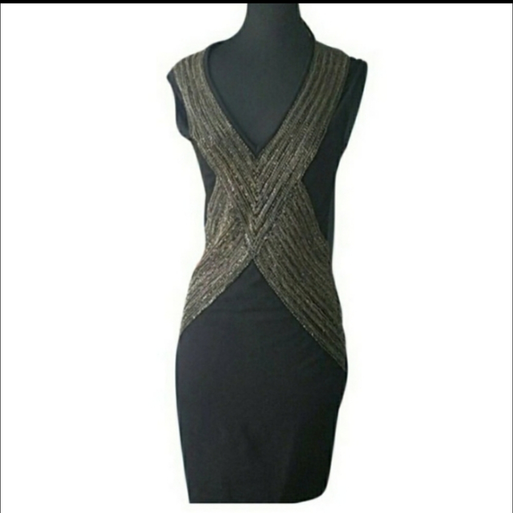 Haute Hippie Chain Embellished Sheath Dress